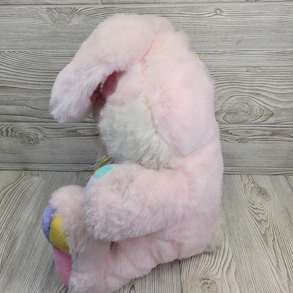 TB Trading Pink Easter Bunny Plush Stuffed Animal Long Hair Pastel Rainbow‎ Paws